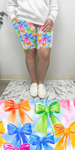 Rainbow Bow Bermuda Shorts w/ Pockets