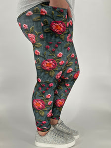 Pink Floral Leggings w/ Pockets