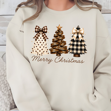 Wholesale Rustic Plaid Christmas Trees Graphic Sweatshirt - Sand