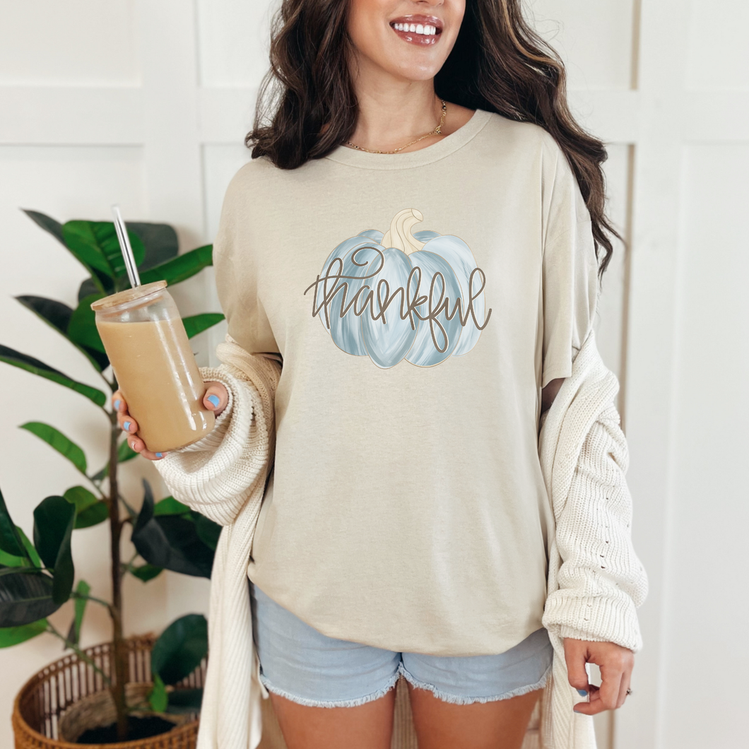 Thankful Pumpkin Blue Graphic Tee