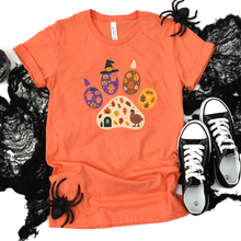 Wholesale Spooky Fall Paw Print Graphic Tee - Heather Orange