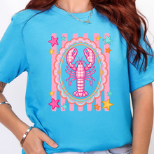 Wholesale Pink Lobster Graphic Tee - Heather Aqua
