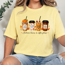 Wholesale Autumn Leaves & Coffee Please Graphic Tee - Heather French Vanilla