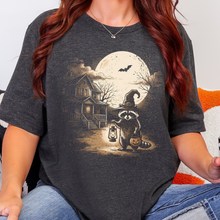Wholesale Vintage Spooky Raccoon Graphic Tee - Dark Grey Heather