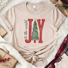 Wholesale Joy To the World Tree Graphic Tee - Heather Dust