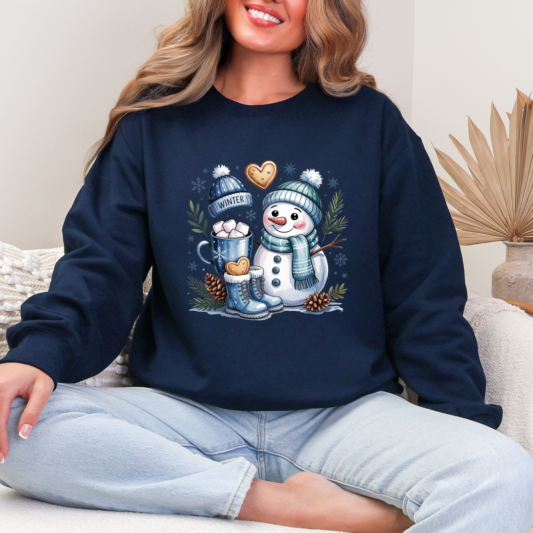 Blue Snowman Sweatshirt