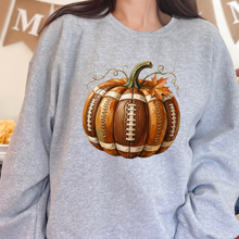 Wholesale Football Pumpkin Graphic Sweatshirt - Sport Grey