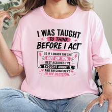 Wholesale To Think Before I Act Graphic Tee - Soft Pink