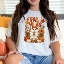 Wholesale Floral Ghost Autumn Patchwork Graphic Tee - Ash