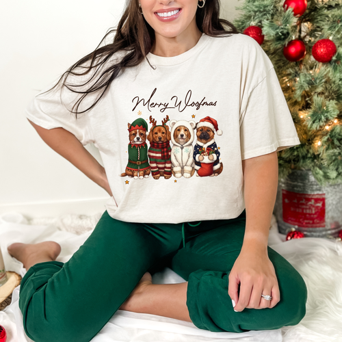 Merry Woofmas Dogs Graphic Tee