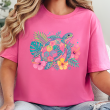 Floral Sea Turtle Graphic Tee