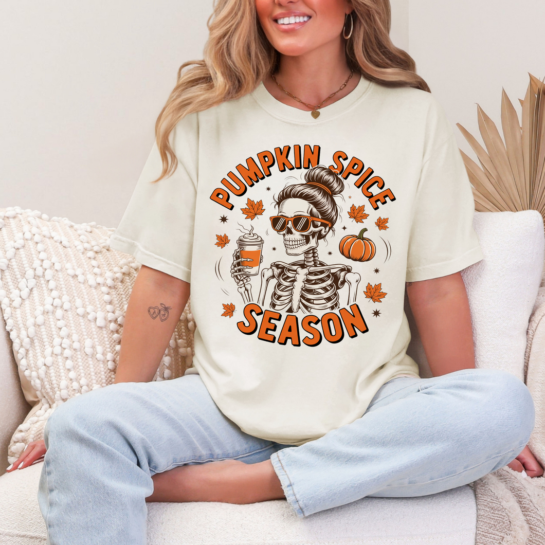 Pumpkin Spice Skeleton Graphic Tee