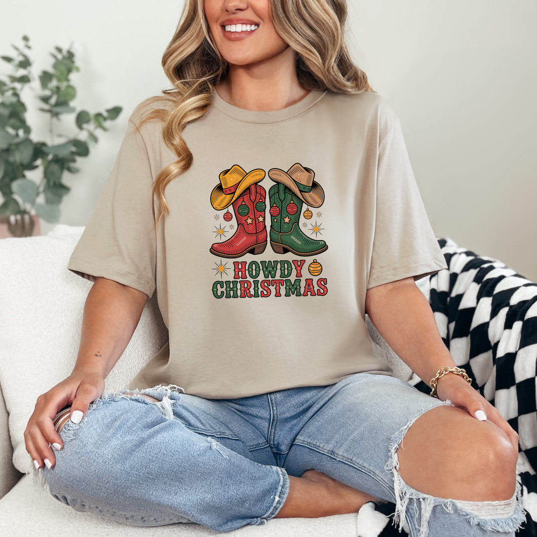 Howdy Christmas Boots Graphic Tee