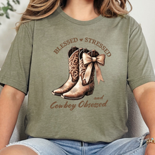 Wholesale Cowboy Obsessed Graphic Tee - Heather Olive Tee