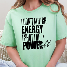Wholesale Shut the Power Off Words Graphic Tee - Mint