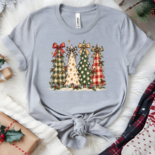 Wholesale Plaid Christmas Tree Graphic Tee - Grey