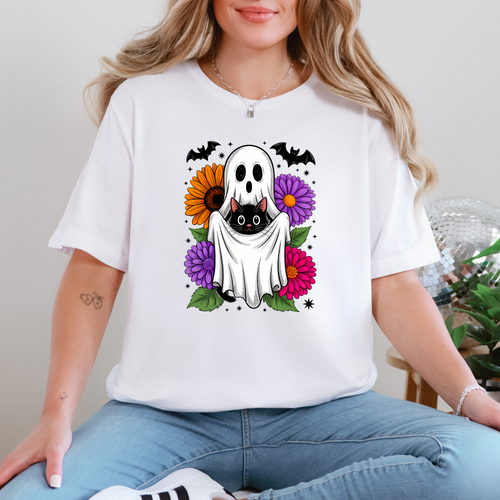 Cat and Ghost Graphic Tee