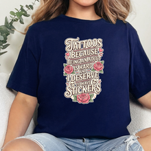Wholesale Deserve to have Stickers Graphic Tee - Navy
