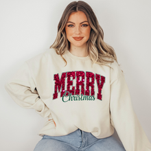 Glitter Merry Christmas Sweatshirt or Graphic Tee