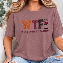 Wholesale Wine Turkey Family Graphic Tee - Heather Mauve