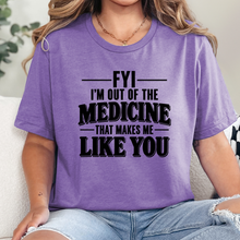 Wholesale Medicine Makes Me Like You Graphic Tee - Heather Team Purple