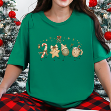 Wholesale Christmas Treat Friends Graphic Tee - Kelly