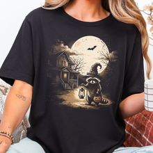 Wholesale Vintage Spooky Raccoon Graphic Tee - Black
