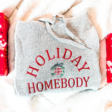 Holiday homebody embroidered knit fleece