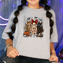 Wholesale Cute Halloween Bats Graphic Tee - Grey
