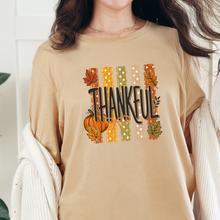 Wholesale Thankful Striped Graphic Tee - Sand Dune