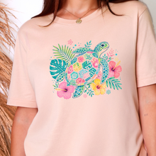 Floral Sea Turtle Graphic Tee