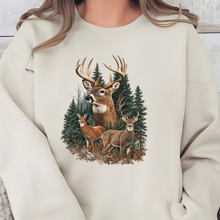 Wholesale Forest Three Deer Graphic Sweatshirt - Sand