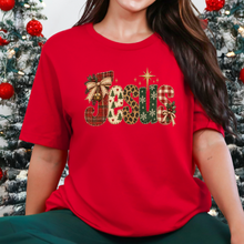 Wholesale Christmas Patchwork Jesus Graphic Tee - Red