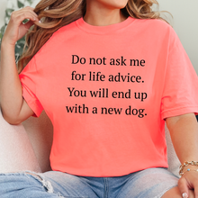 Wholesale Life Advice, New Dog Graphic Tee - Neon Red Orange
