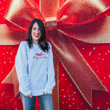 Very merry embroidered knit sweatshirt