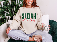 Sleigh All Day Green & Red Graphic Tee and Sweatshirt
