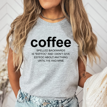 Coffee spelled backwards