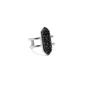 Bangle Collection - Silver Parvus Raven Quartz Ring