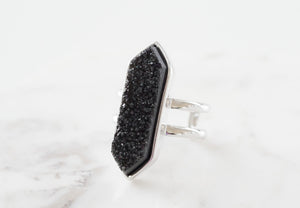 Bangle Collection - Silver Magna Raven Quartz Ring