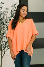 Counter Part Crinkle Woven V-Neck Top in Coral - Sunshine Styles Boutique
