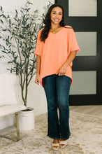 Counter Part Crinkle Woven V-Neck Top in Coral - Sunshine Styles Boutique
