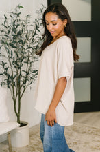 Counter Part Crinkle Woven V-Neck Top in Sand Beige - Sunshine Styles Boutique