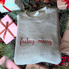 Feeling merry embroidered knit sweatshirt