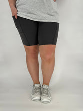 Charcoal Biker Shorts w/ Pockets