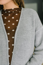 Everything Layer Waffle Knit Open Front Cardigan in Grey