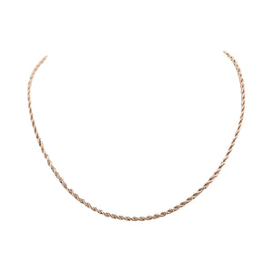 Goddess Collection - Rose Gold Ravel Necklace 1.5 MM