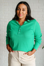 Greensleeves Waffle Knit Henley - Sunshine Styles Boutique