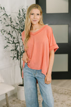 Growing Restless V-Neck Tee in Coral