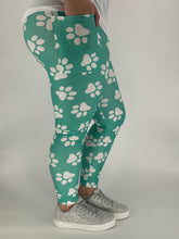 Teal Paw Leggings w/ Pockets