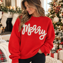 Merry yarn embroidered sweatshirt